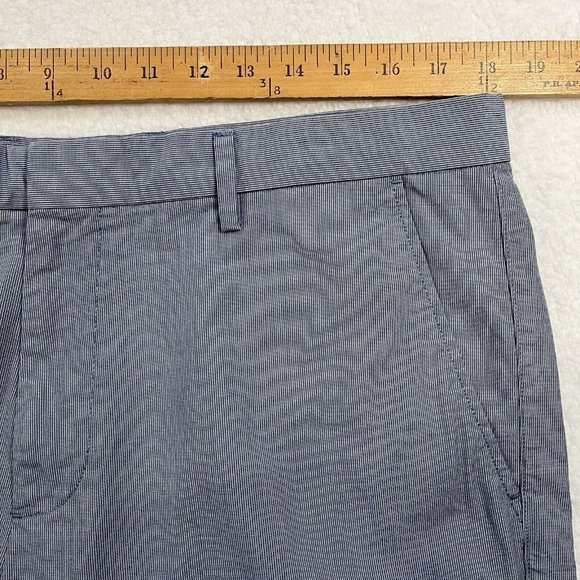 Banana Republic Men's Kentfield Flat Front Micro Check Career Pants 38x28.5 Blue - Picture 5 of 10